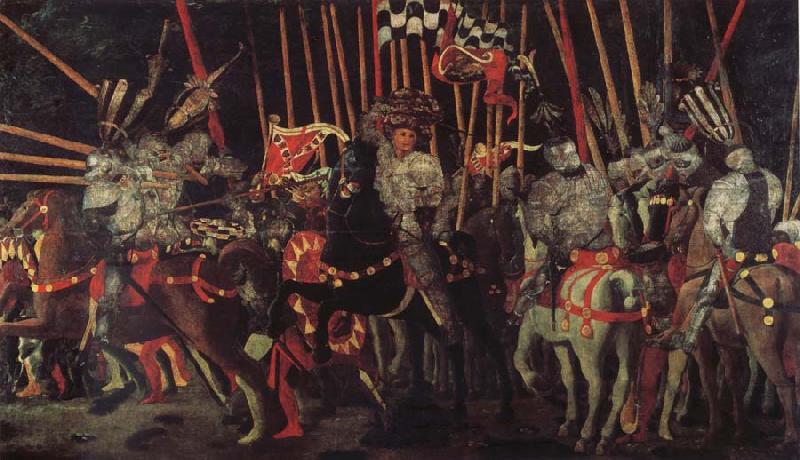 UCCELLO, Paolo The battle of San Romano the intervention of Micheletto there Cotignola